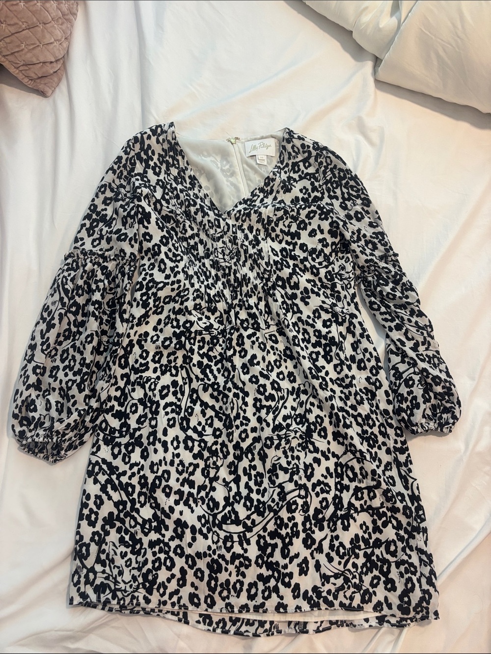 Lilly Pulitzer Black and White Leopard-Print Girls Dress